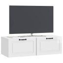  Vegghengt TV skap Høgglans hvit 98 x 41 x 30 cm Konstruert tre