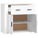 vidaXL Skjenk hvit 80x33x70 cm konstruert tre