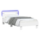  Sengestativ med LED Hvit 80 x 200 cm Konstruert tre