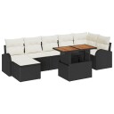 vidaXL Hagesofa Set 8 stk. Svart og krem