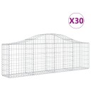 vidaXL Gabionkurver buede 30 stk 200x30x60/80 cm galvanisert jern