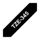 Brother TZE345 - White On Black - Roll (1.8 cm x 8 m)
