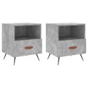 vidaXL Nattbord 2 stk betonggrå 40x35x47,5 cm konstruert tre