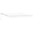  Manuell Uttrekkbar Markise Hvit 400x350 cm  Markise Erstatningsstoff for 4x3.5 m Ramme Hvit