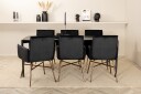 Venture Home Spisegruppe Trym 190 cm inkl. 6 Pipaon Stoler   Svart/Kobber