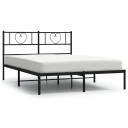  Sengeramme i metall med sengegavl svart 140x200 cm 8721012048232