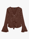 Vero Moda Willow Long Sleeve Frill Top Brun L