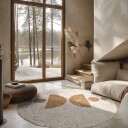 Runde tepper   Cervia Natural Cotton Shaggy beige Størrelse: Ø 160 cm