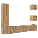  TV-skapsett 5 deler veggmontert artisan eik konstruert tre 8721158760968
