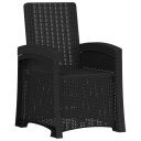 vidaXL Lenestol for hage med rattan look Antrasitt PP