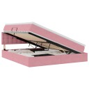  Seng med Oppbevaring med madrass Rosa 180 x 200 cm Fløyel