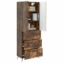 vidaXL Skapsett 2 pcs Røkt Eik 66 x 34,5 x 90 cm Konstruert tre