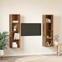  TV skap 2 pcs Brun 37 x 37 x 142.5 cm Konstruert tre