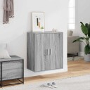 vidaXL Skohylle gr? sonoma 60x35x70 cm konstruert tre