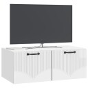  Vegghengt TV skap Veggmontert Høgglans hvit 78,5 x 41 x 30 cm
