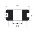 Sort gummigjennomføring ø 16mm  Ø 23mm pris er pr stk