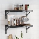 Vegghyller 2 stk 50x23,5 cm svart rustfritt stål
