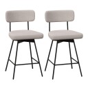 Svingbare barkrakker sett med 2 polstret beige lin