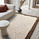 Ryetepper   Sagres Natural Cotton Shaggy offwhite/brun Størrelse: 160 x 230 cm