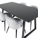 Venture Home Spisegruppe Venture Home Ina med 4 Valentina Stoler Fløyel GR20325