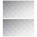  Sjekkplater 2 pcs sølv 90 x 50 cm Aluminium