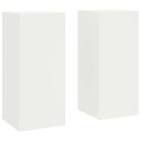  utendørs planteholdere sett med 2 i hvit 24x24x55 cm stål