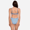 Ralph Lauren Pique Stripe High Leg Scoop - Riviera Blue & White Blå S