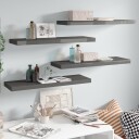 vidaXL Flytende vegghyller 4 stk h?yglans gr? 80x23,5x3,8 cm MDF