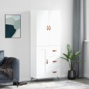 vidaXL Highboard hvit 69,5x34x180 cm konstruert tre 8720845412364