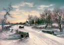 Horse And Carriage In Snow Plakat Plakat / 70x100cm