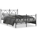  Sengeramme i metall med hode- og fotgavl svart 120x190 cm 8721012374010