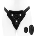 Sportsheets Hidden Pocket Strap On med Vibe - Svart