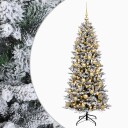 vidaXL Kunstig juletre med julekuler 150 cm 150 LED-lys Varmhvit