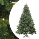  Kunstig juletre med 300 LED med stativ grønn 210 cm PE og PVC
