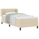  Box Spring Seng med Madrass Krem 90x200 cm Stoff