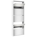  Skoskap med speil 5 lag høyglans hvit 63x17x169,5 cm 8721012989221