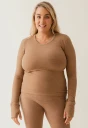 Boob Merino Wool Nursing Top, Long Sleeve - Brown - L