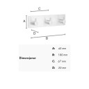 Smedbo brakett boden selvklebende klesstativ, 3 kroker, børstet