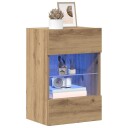  TV-benker med LED-lys 2 stk artisan eik 40x30x60,5 cm 8721158446688