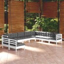 Hagesofagruppe med puter 10 deler hvit heltre furu 3096840