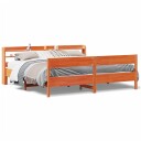  Sengeramme uten madrass voksbrun 200x200 cm heltre furu 3306917