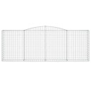 vidaXL Gabionkurv buet 400x50x140/160 cm galvanisert jern