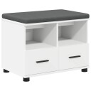 vidaXL Gangbenk Hvit 60 x 38 x 46 cm Konstruert treverk og stoff