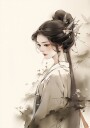 Elegant Ink Woman Plakat Plakat / 50x70cm