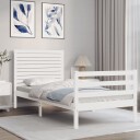 vidaXL Sengeramme med hodegavl hvit 2FT6 liten enkel heltre 8720845401573
