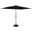 vidaXL Hageparasol med LED lamper og fot 200 x 300 cm Polyester Svart