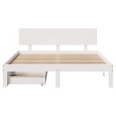  Sengeramme med skuffer hvit 160x200 cm heltre furu 8721102943782