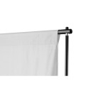 vidaXL Teleskopisk bakgrunnssystem + hvitt bakteppe 3 x 5 m