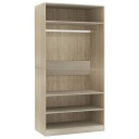 vidaXL Garderobe sonoma eik 100x50x200 cm sponplate