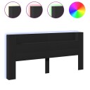  Hodegavl skap med LED svart 220x16,5x103,5 cm 8721012465893